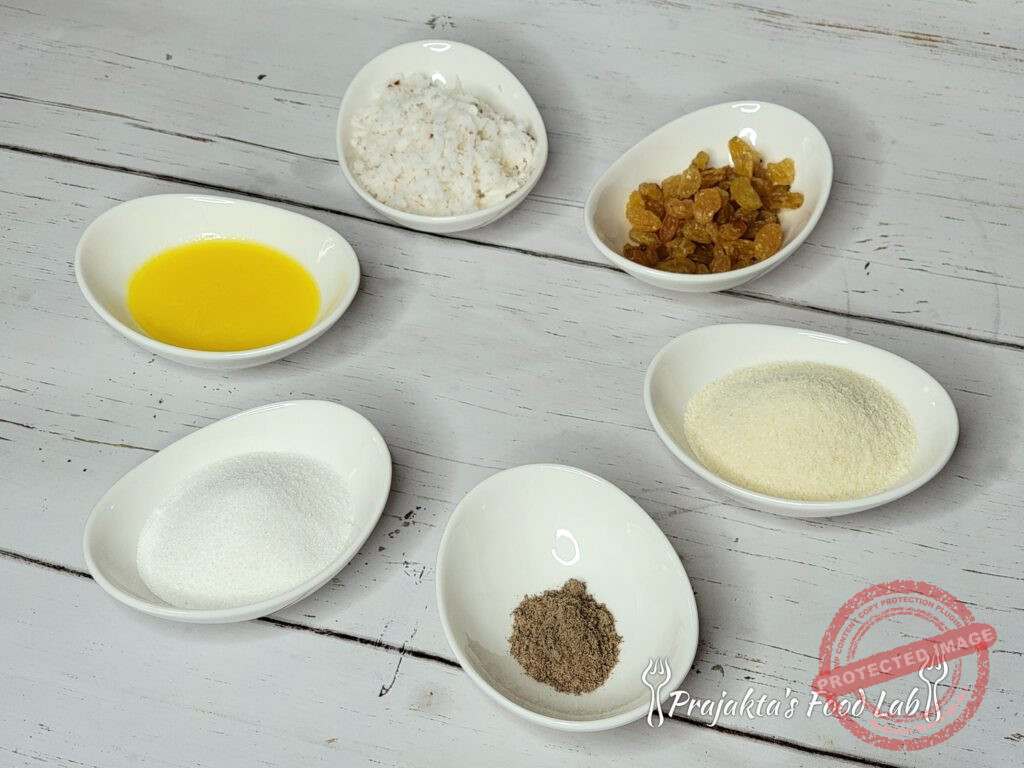 Ingredients For Rava Ladoo