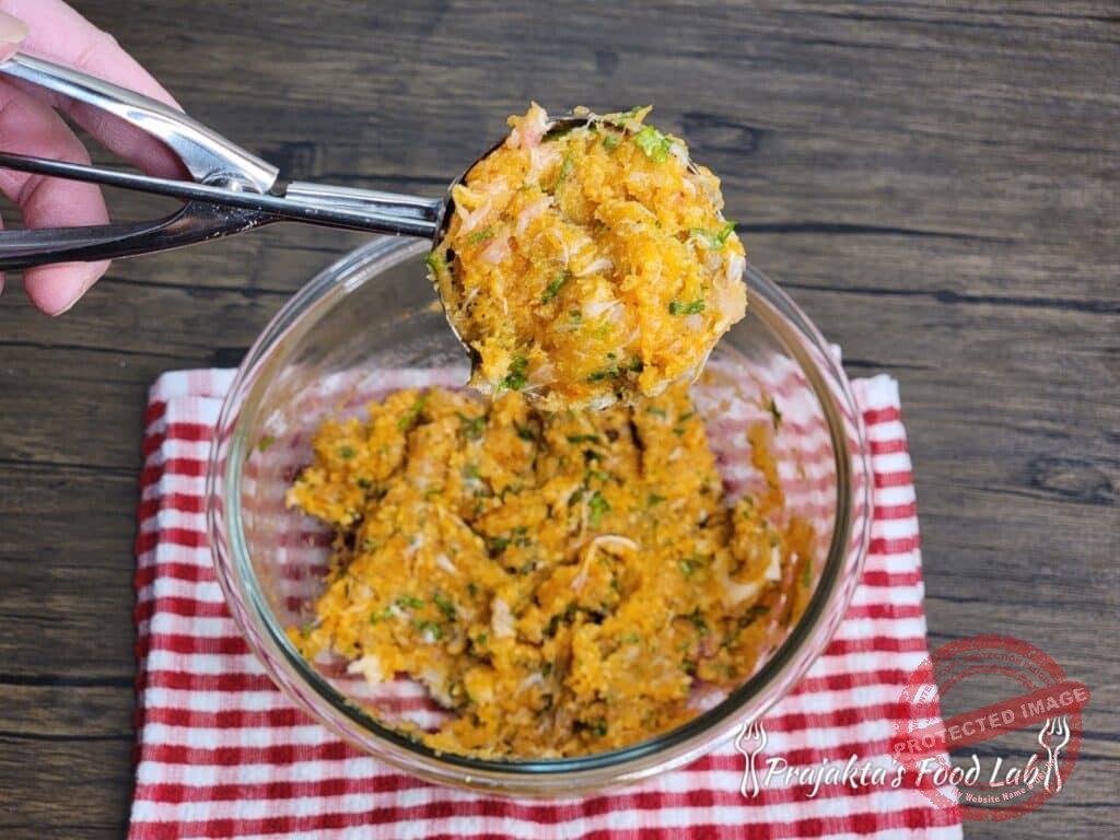 Scoop Up The Fish Patty Mixture