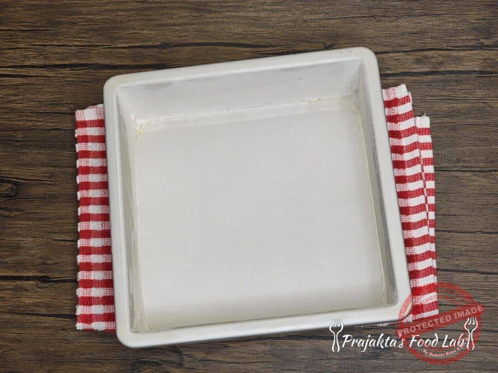 Thandai Cake (Eggless) Pan Prepared For Thandai Cake