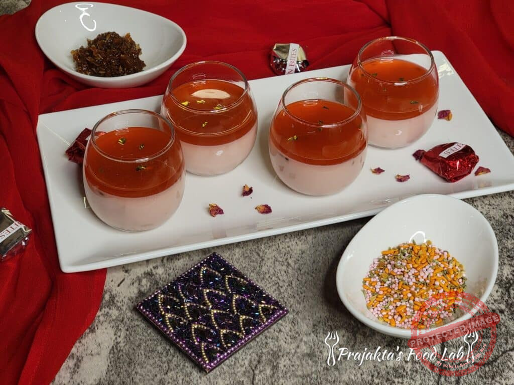 Gulkand Panna Cotta With Mukhwas Jelly Gulkand Panna Cotta With Mukhwas Jelly