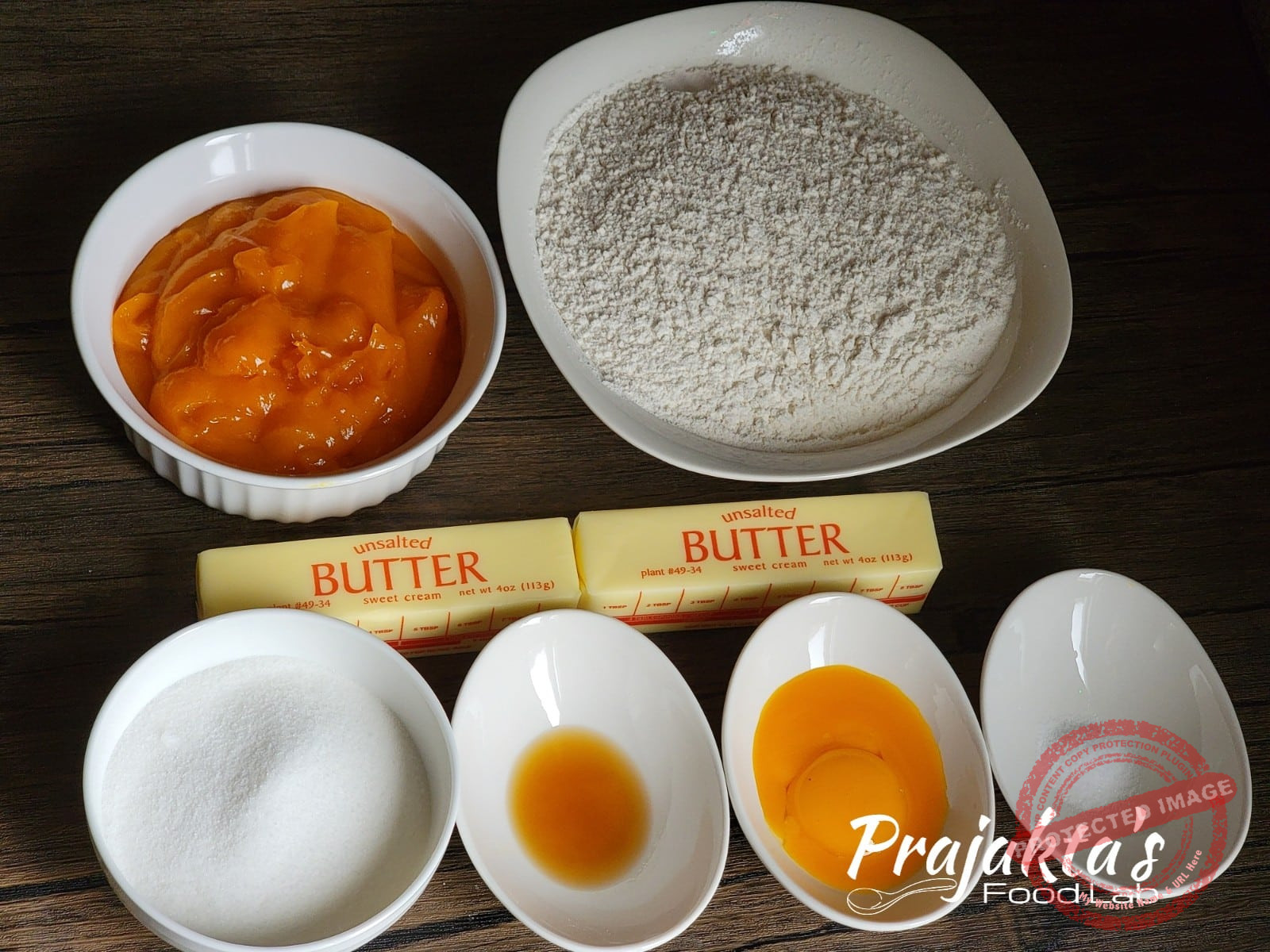 Ingredients For Mango Thumbprint Cookies