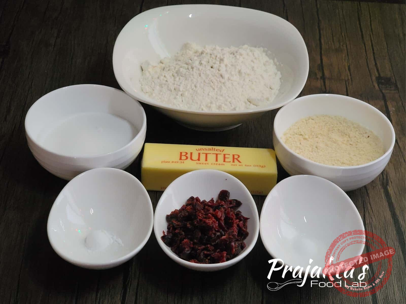 Eggless Cranberry Almond Cookies Ingredients For Eggless Cranberry Almond Cookies