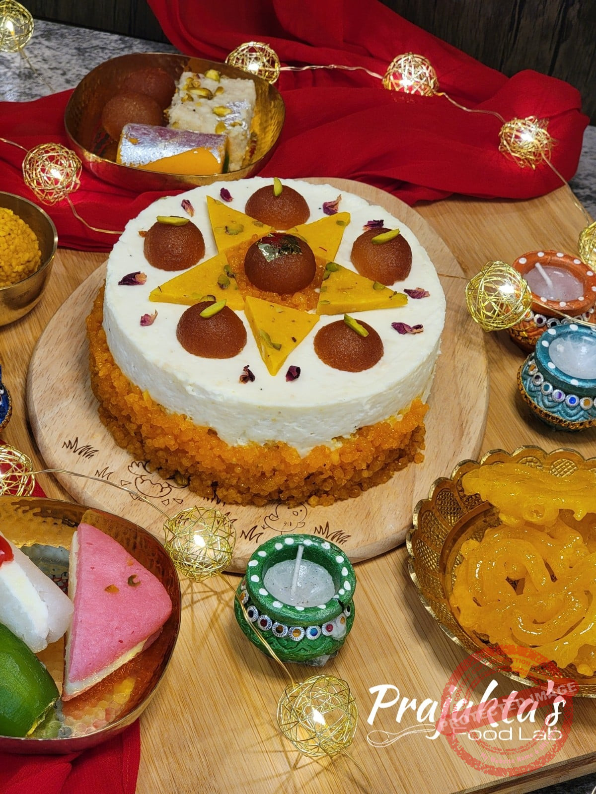 Mithai Cheesecake Eggless Mithai Cheesecake